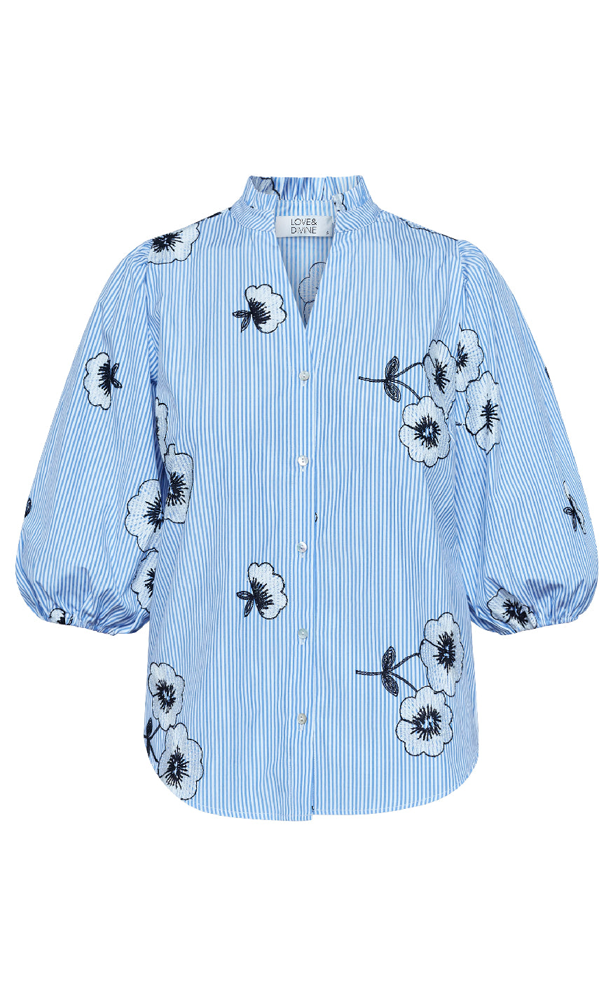 Love & Divine Skjorte - Love456-8 - Stripe/Flower