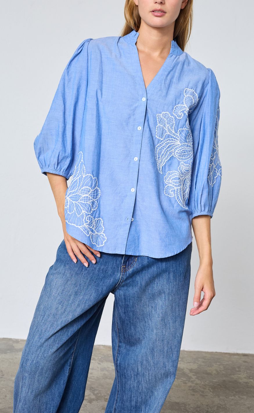 Love & Divine Skjorte - love1448 - Blue/Cream