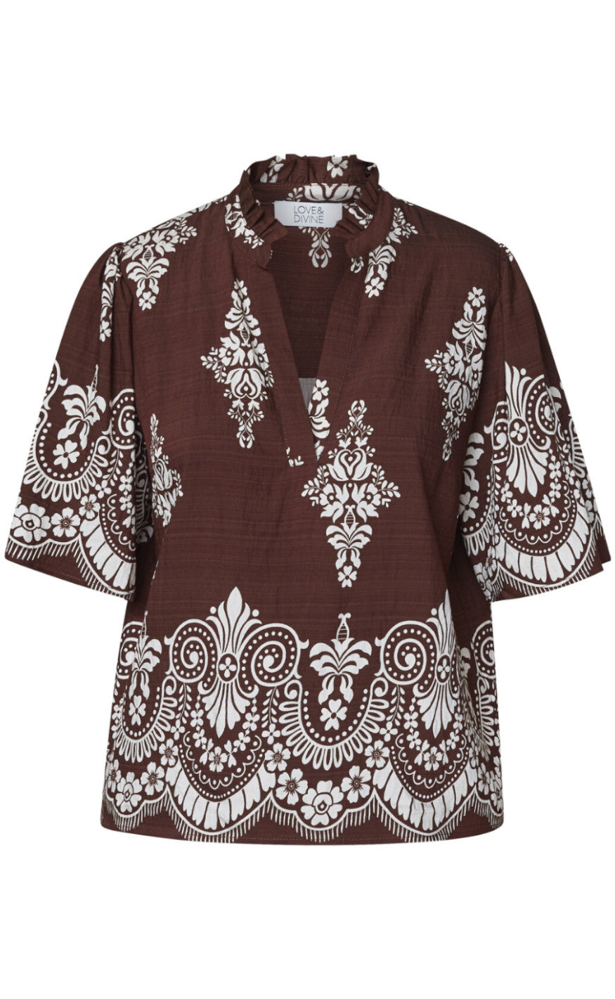 Love & Divine Top - Love1296-2 - Brown/Paisley