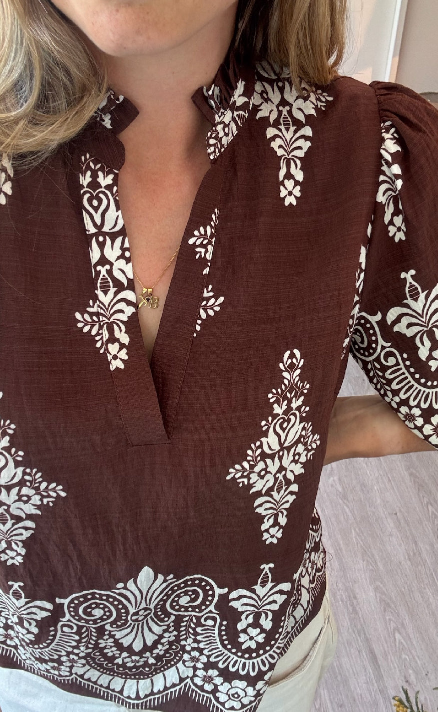 Love & Divine Top - Love1296-2 - Brown/Paisley