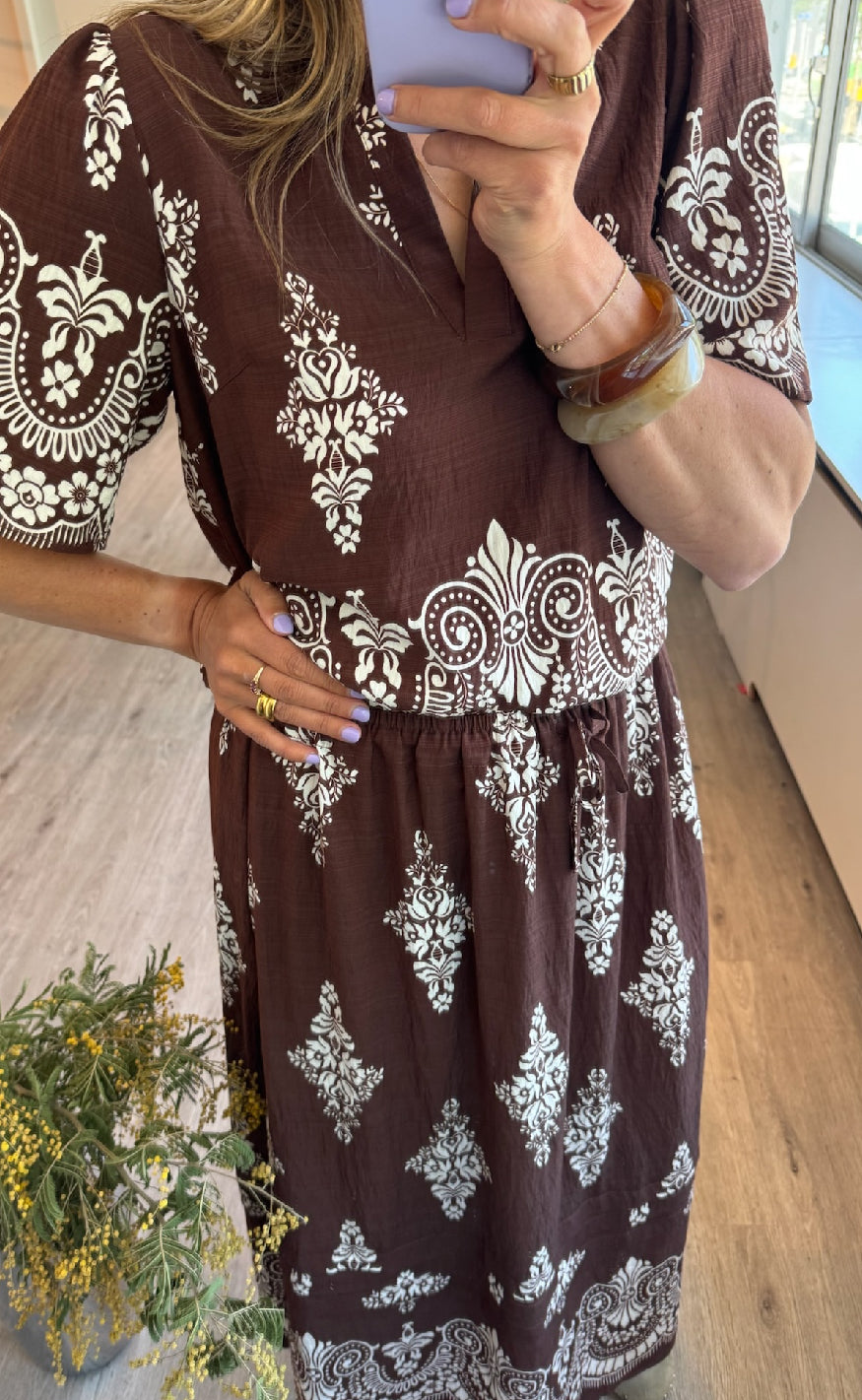 Love & Divine Top - Love1296-2 - Brown/Paisley