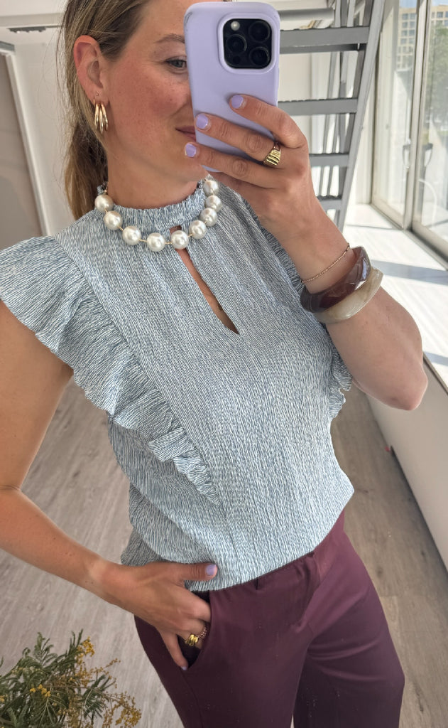 Love & Divine Top - Love1327 - Blue/White Stripe