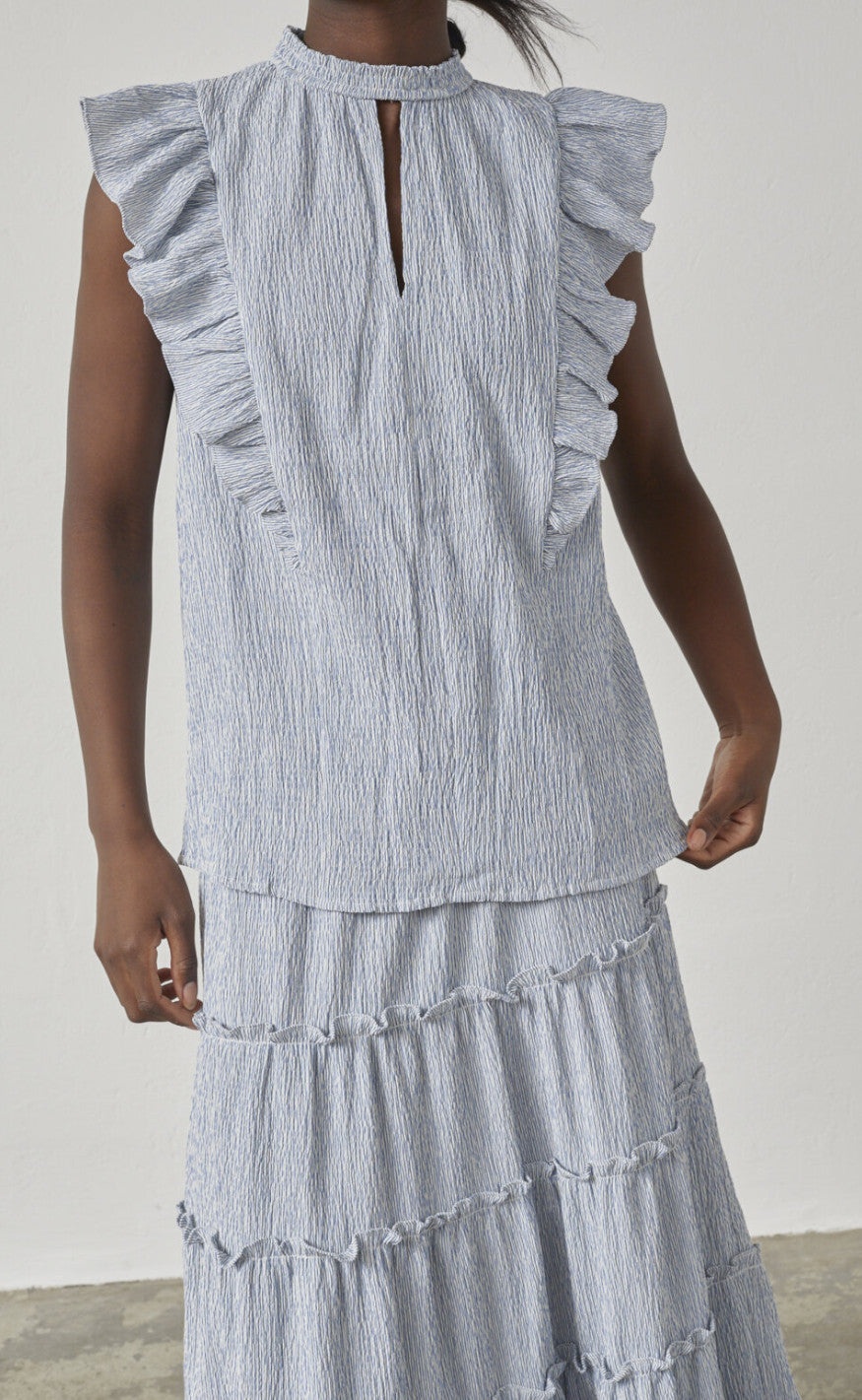 Love & Divine Top - Love1327 - Blue/White Stripe