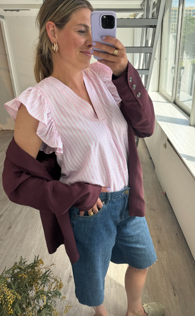 Love & Divine Top - Love1382 - Baby Pink/Stripe