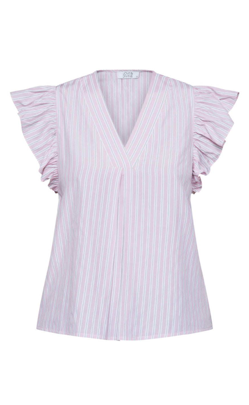 Love & Divine Top - Love1382 - Baby Pink/Stripe