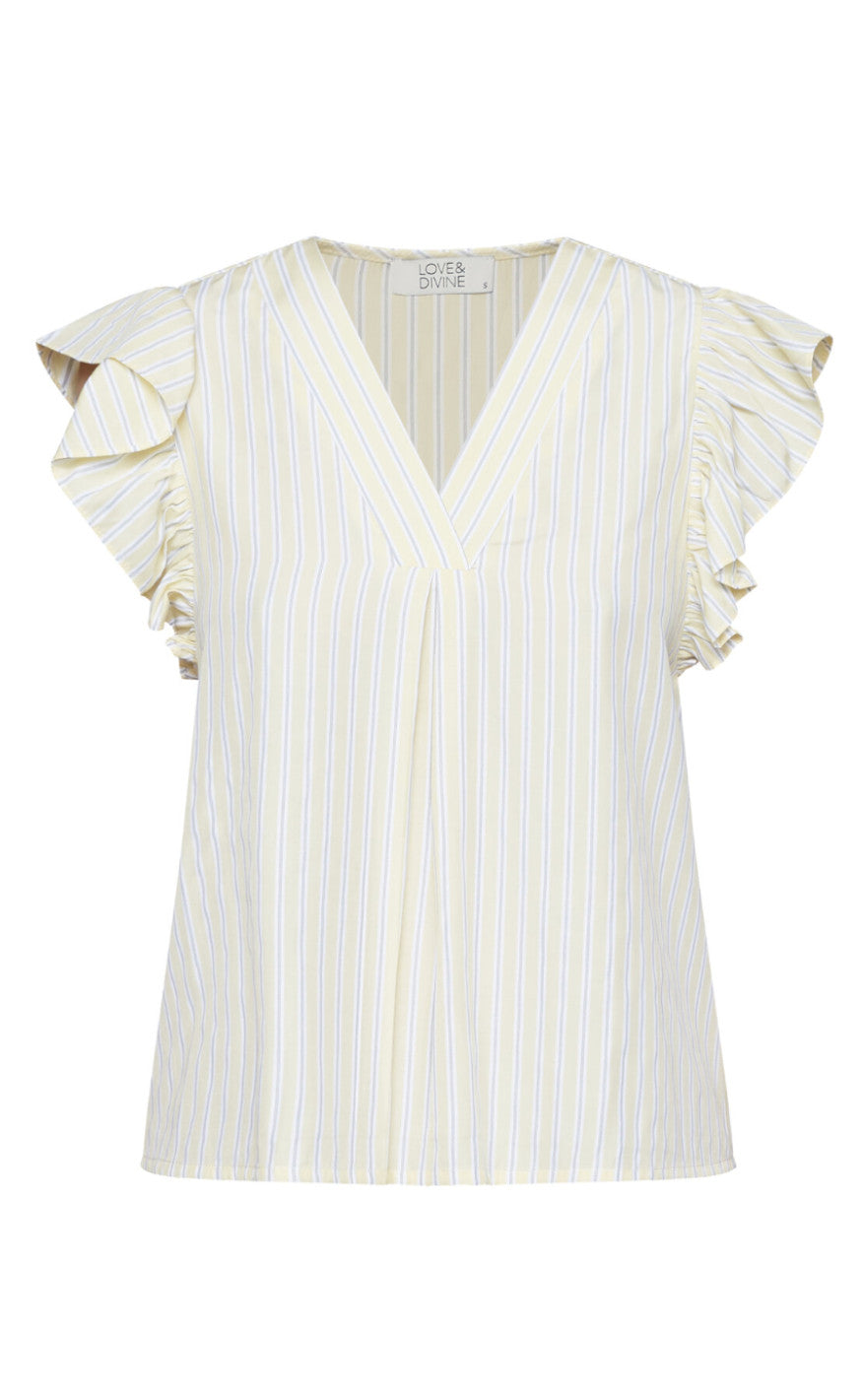 Love & Divine Top - Love1382 - Banana/Stripe