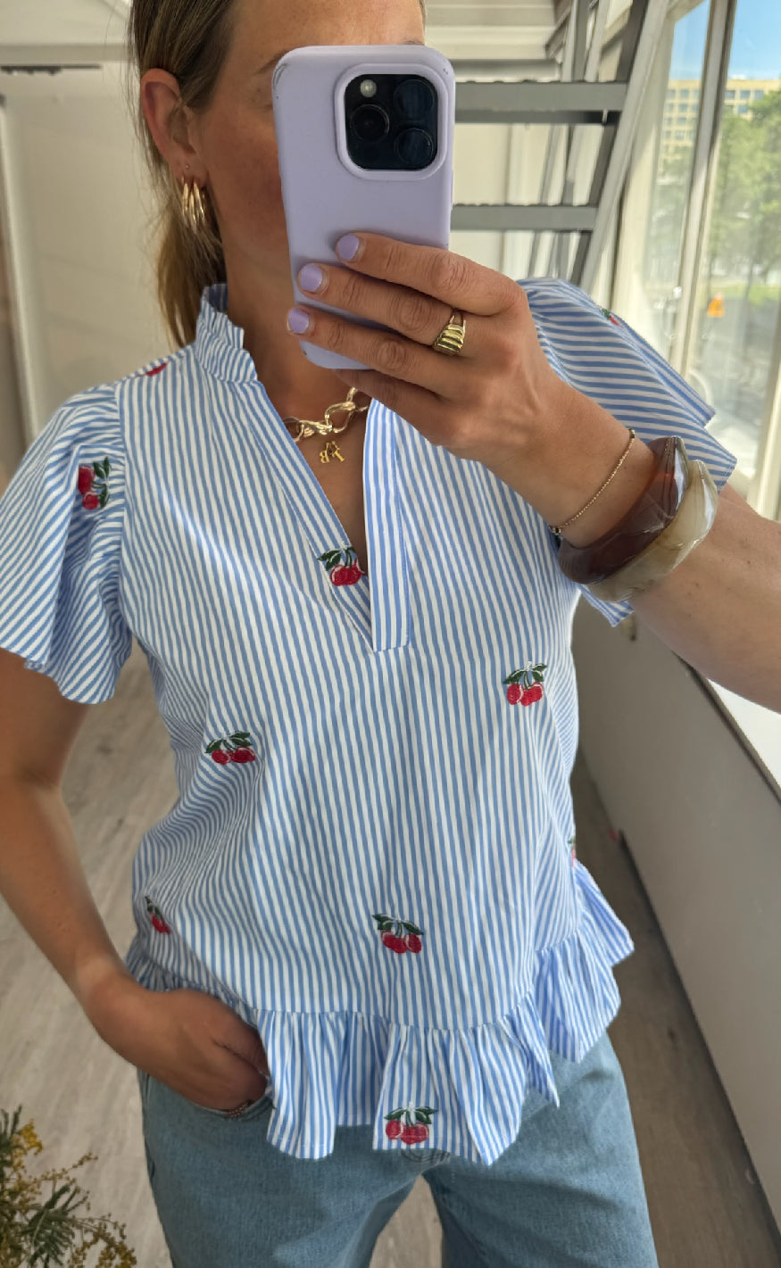 Love & Divine Top - Love1384 - Blue/Cherry