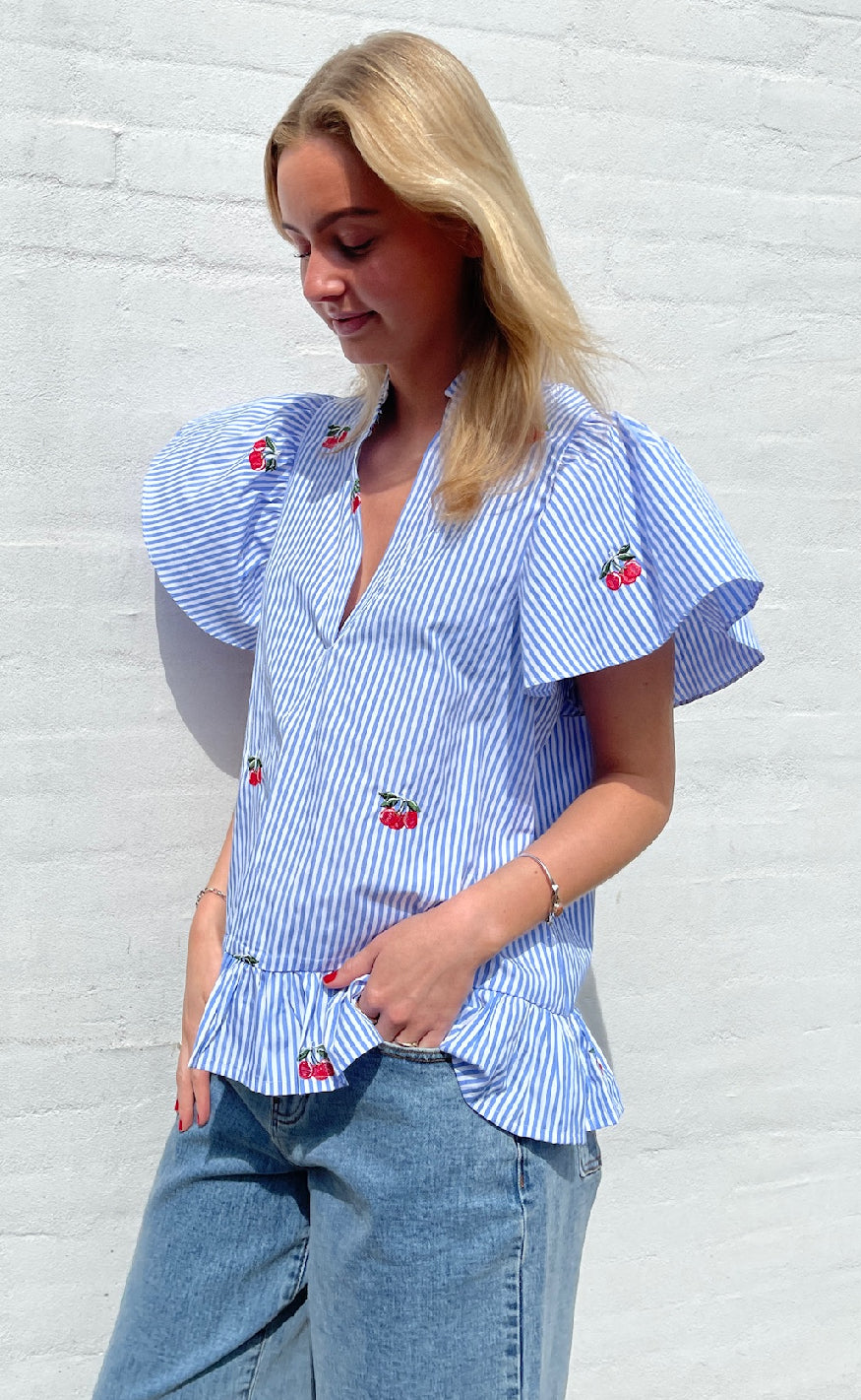 Love & Divine Top - Love1384 - Blue/Cherry