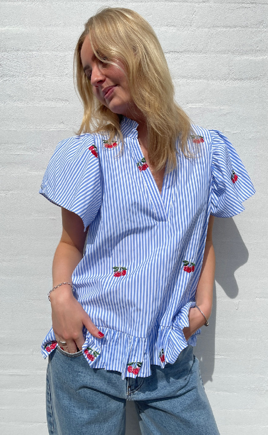 Love & Divine Top - Love1384 - Blue/Cherry