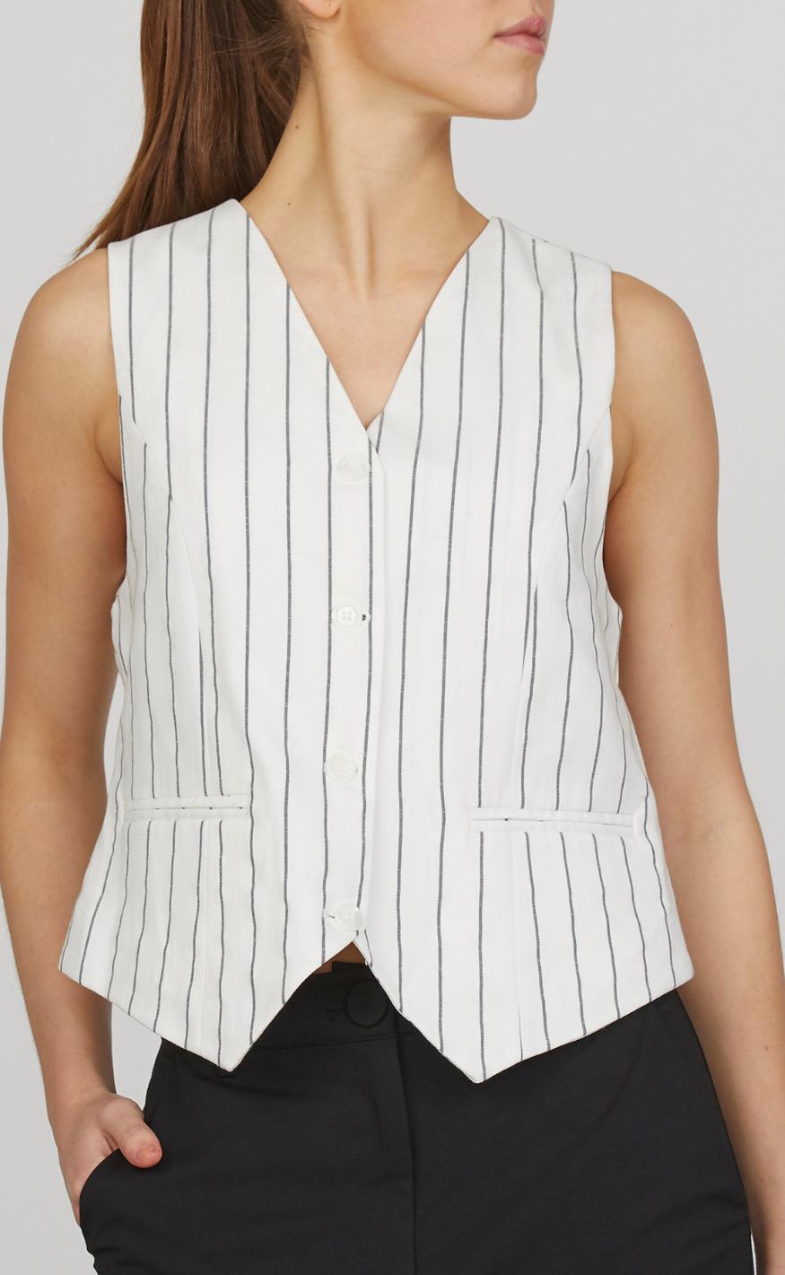 Love & Divine Vest - Love1044-1 - Cream/Black