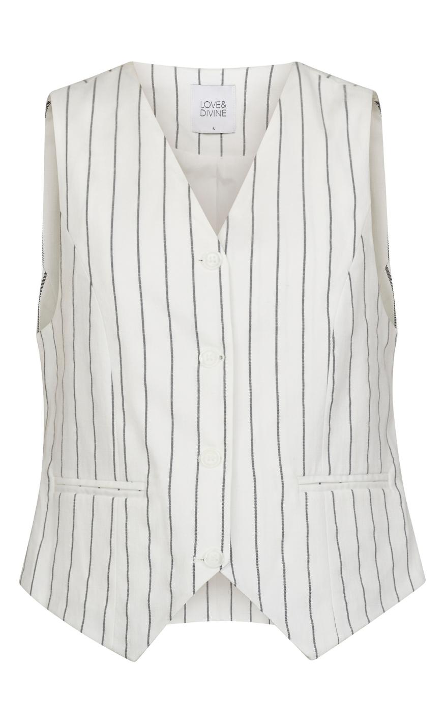 Love & Divine Vest - Love1044-1 - Cream/Black