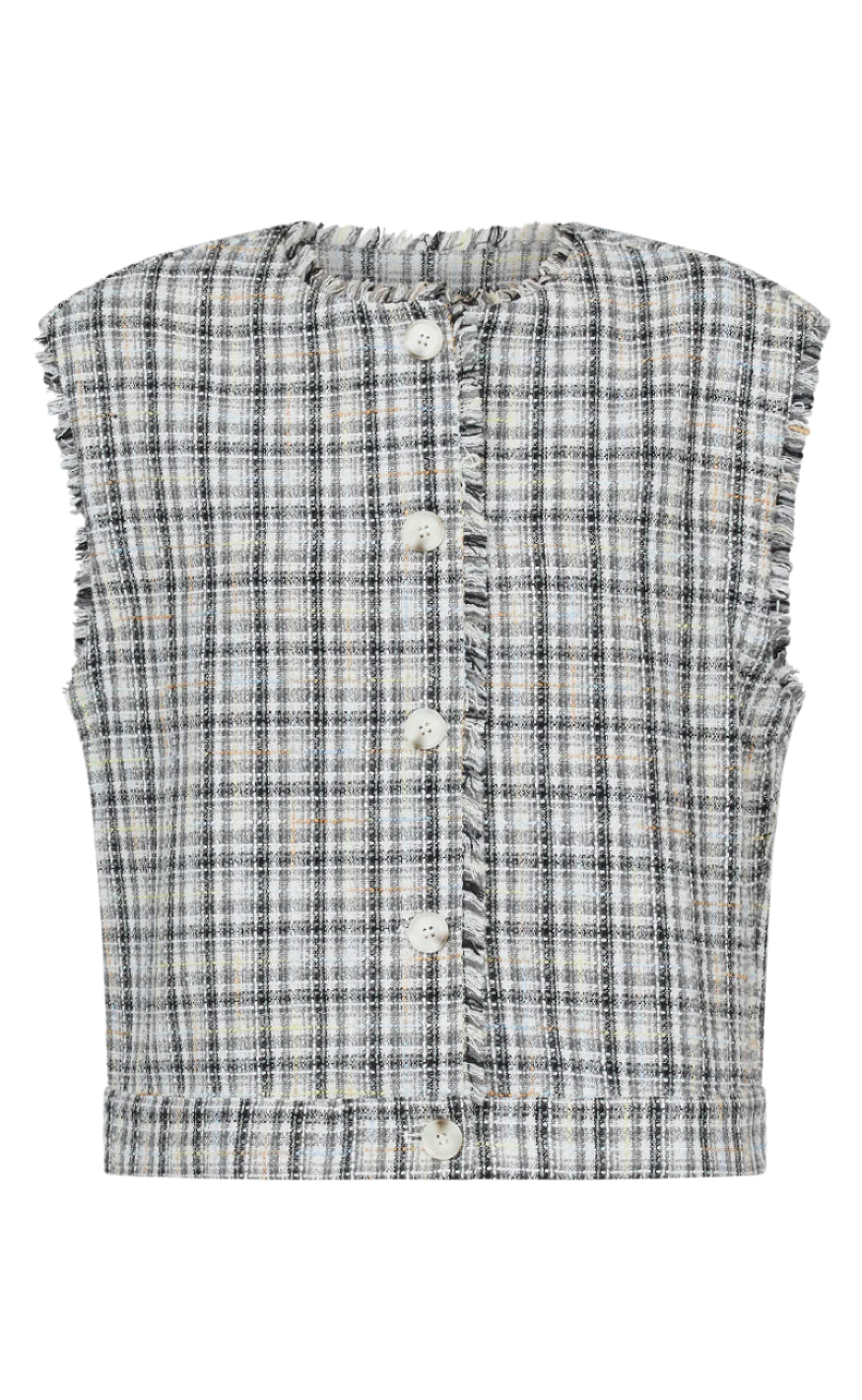 Love & Divine Vest - Love1265 - Grey Check