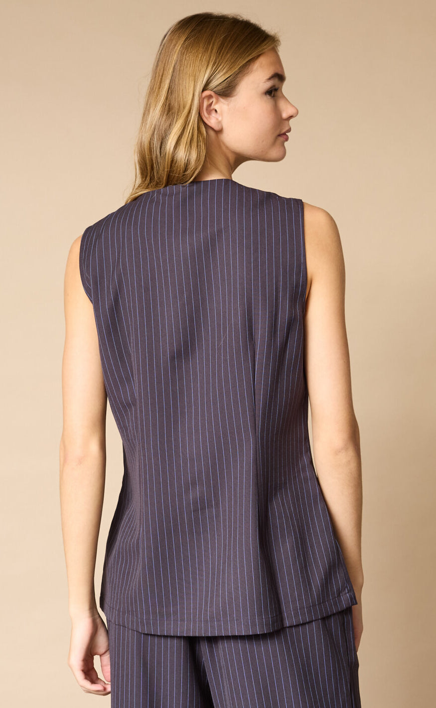 Love & Divine Vest - Love1343-1 - Blue Pinstripe