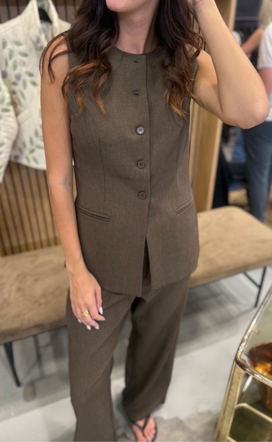 Love & Divine Vest - Love1343 - Brown Mel.
