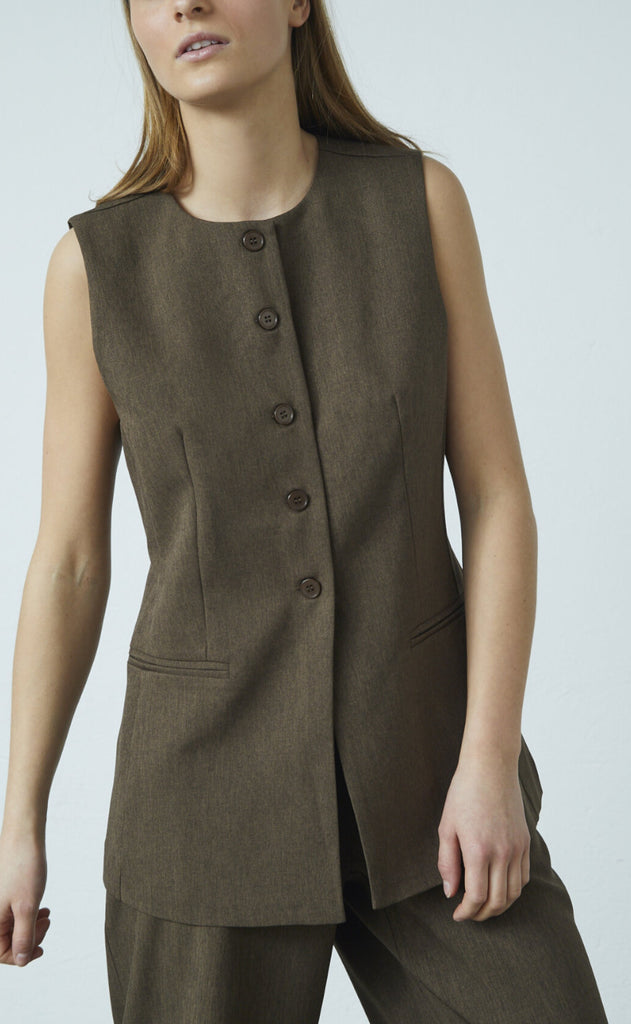 Love & Divine Vest - Love1343 - Brown Mel.