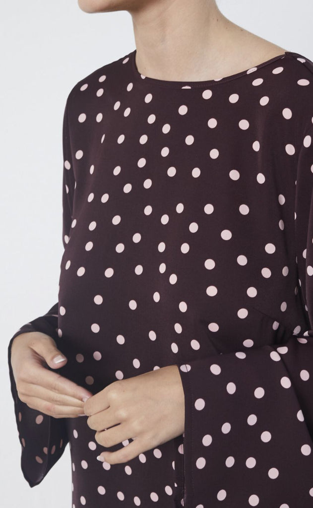 Love&Divine Kjole - Love1421-1 - Bordeaux/Dot