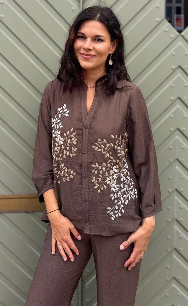 Luxzuz Bluse - Ariago - Chocolate Chip