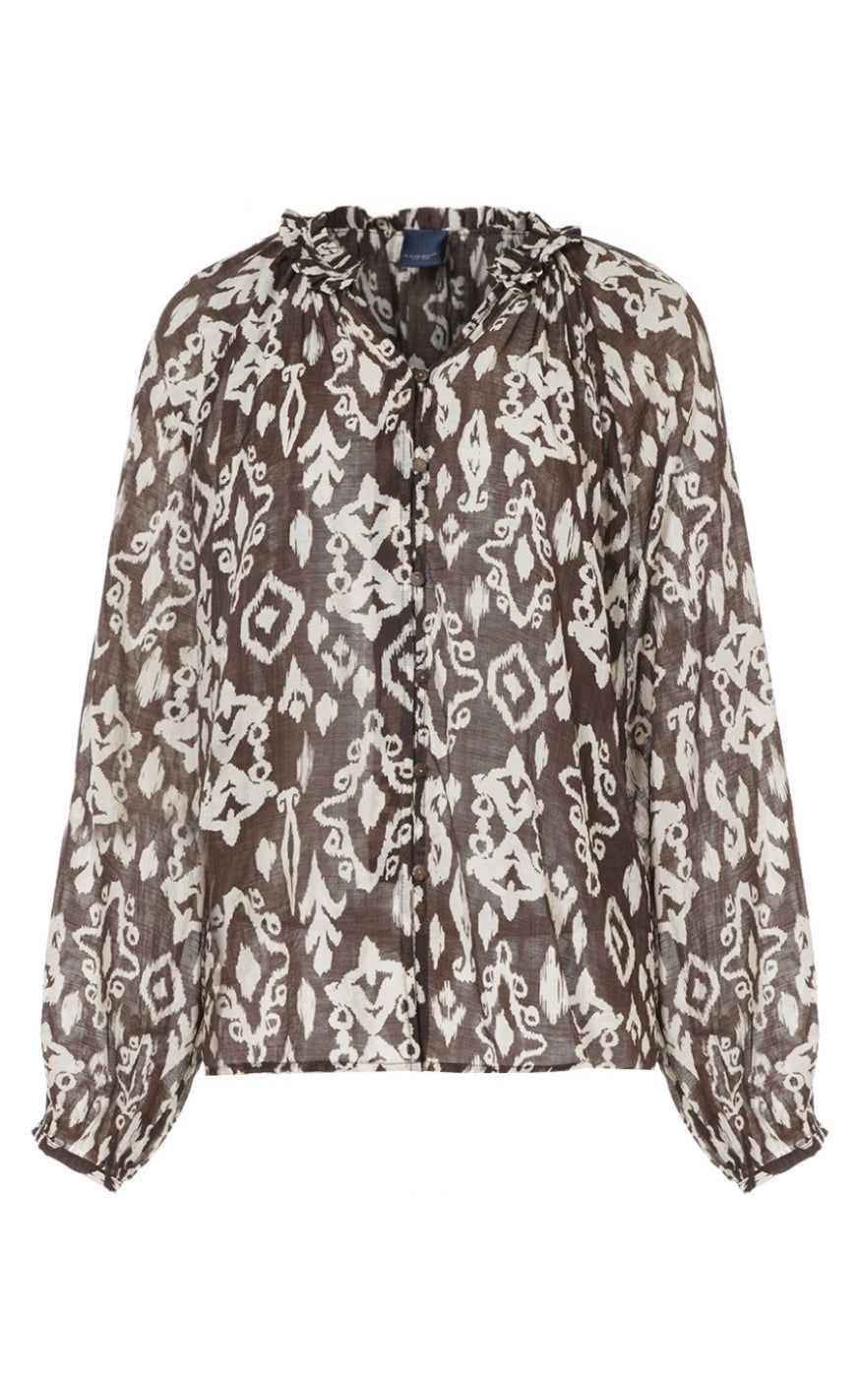 Luxzuz Bluse - Chalina - Coffee Bean