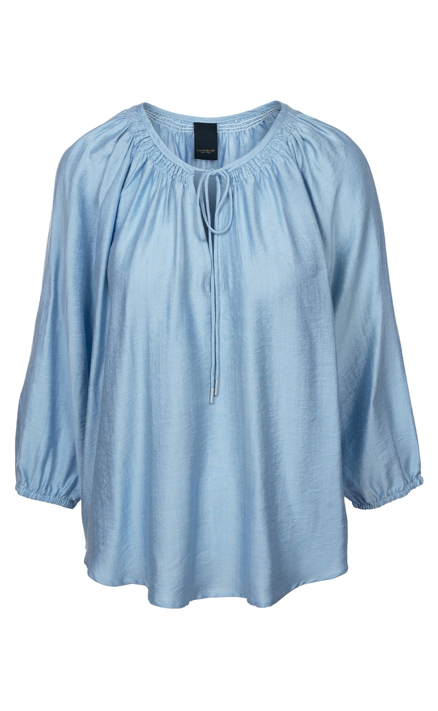 Luxzuz Bluse - Cici - Chambray Blue