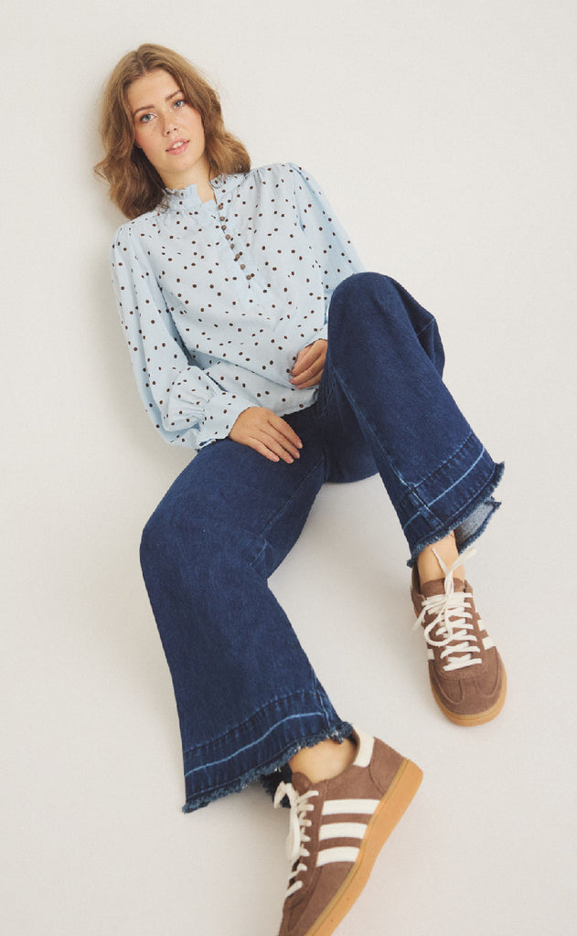 Luxzuz Bluse - Flow - Blue Fog