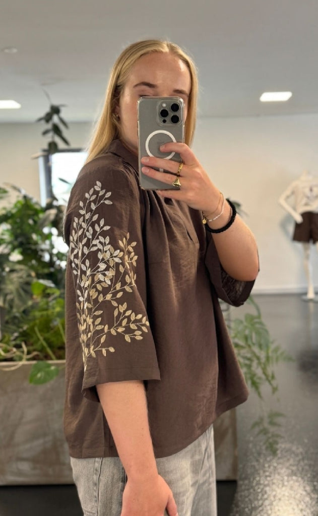 Luxzuz Bluse - Siwa - Chocolate Chip