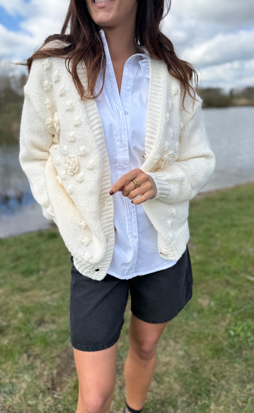 Luxzuz Cardigan - Bendie - Cream