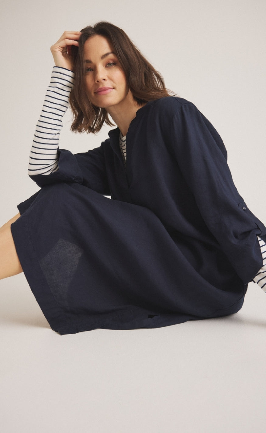 Luxzuz Kjole - Josia - Navy Blue