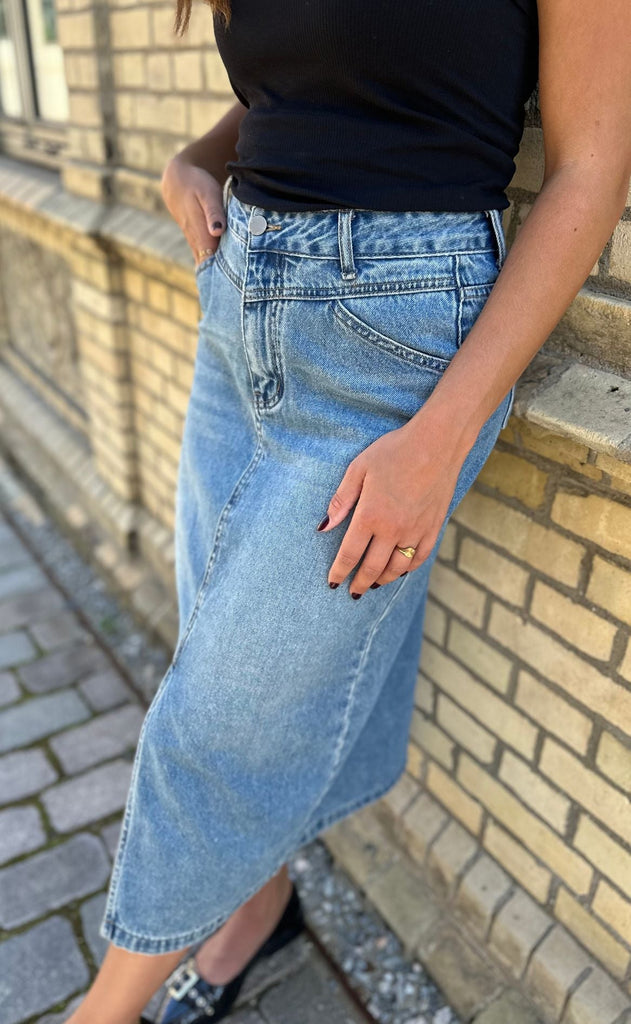 Luxzuz Nederdel - Jeansana - Faded Denim