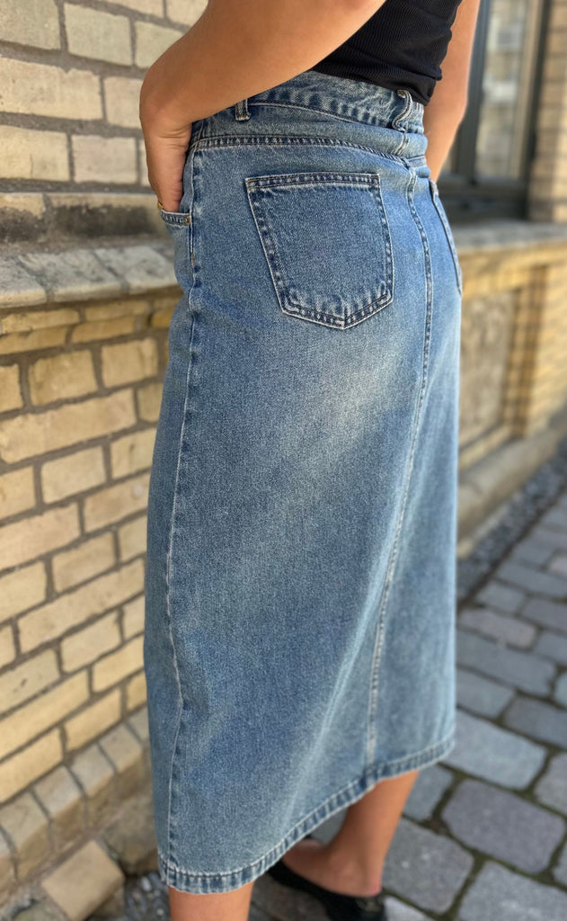 Luxzuz Nederdel - Jeansana - Faded Denim