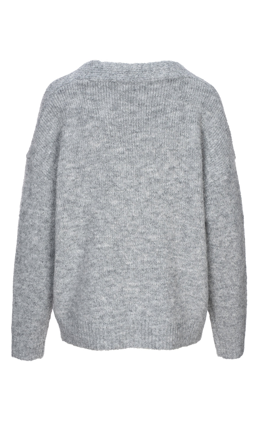 Luxzuz Striktrøje - Korna - Grey Melange