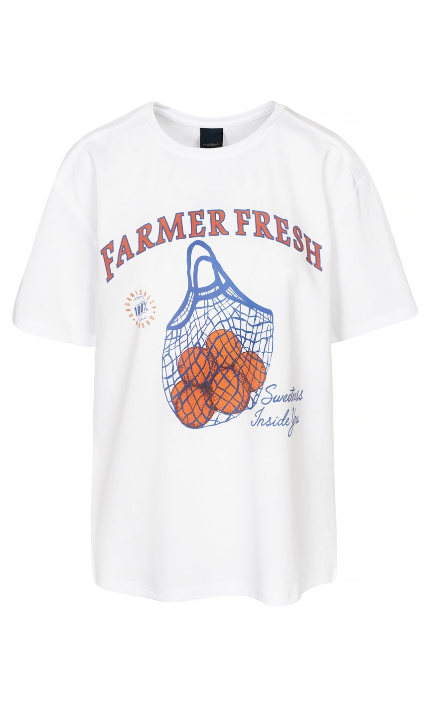 Luxzuz T-shirt - Farmer Fresh - White