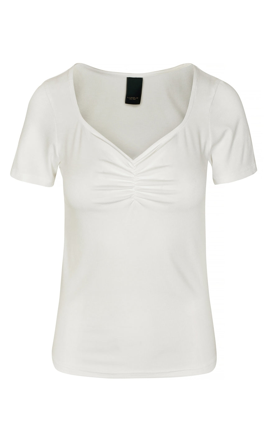 Luxzuz T-shirt - Klaudine - Cream