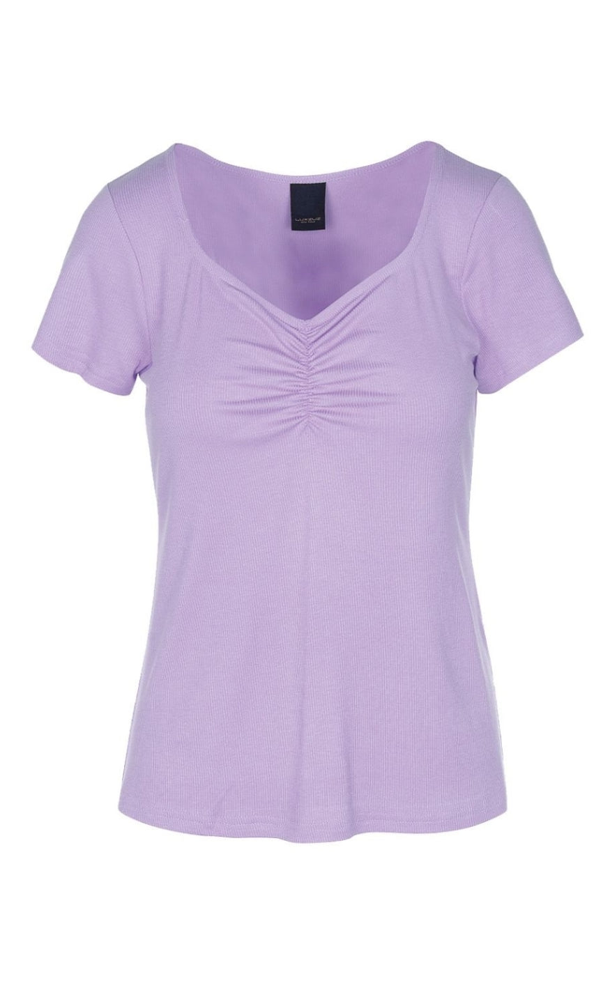 Luxzuz T-shirt - Klaudine - Lilacs Bloom