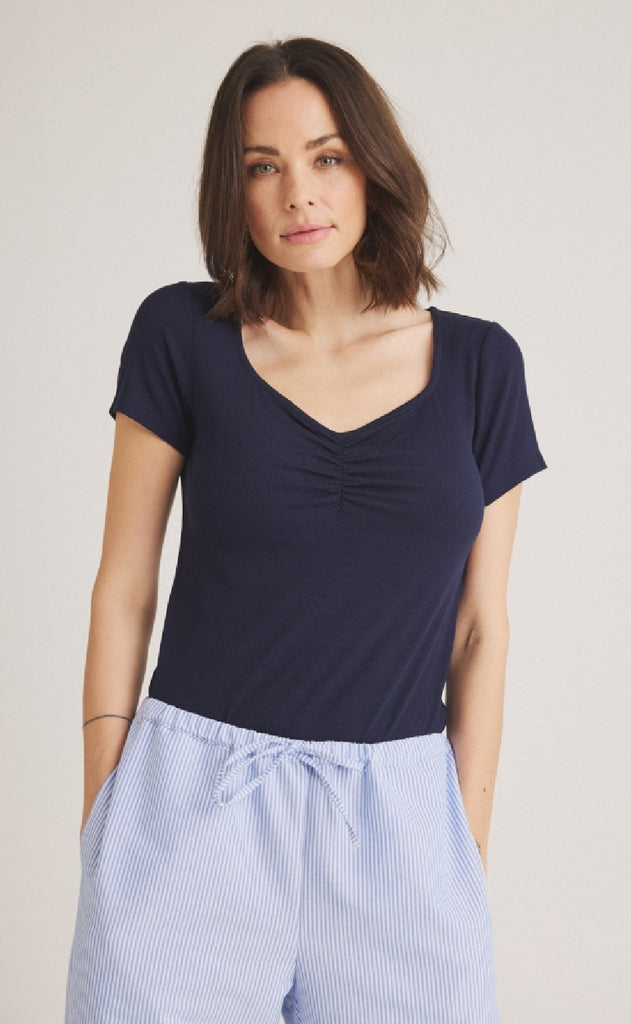Luxzuz T-shirt - Klaudine - Navy Blue