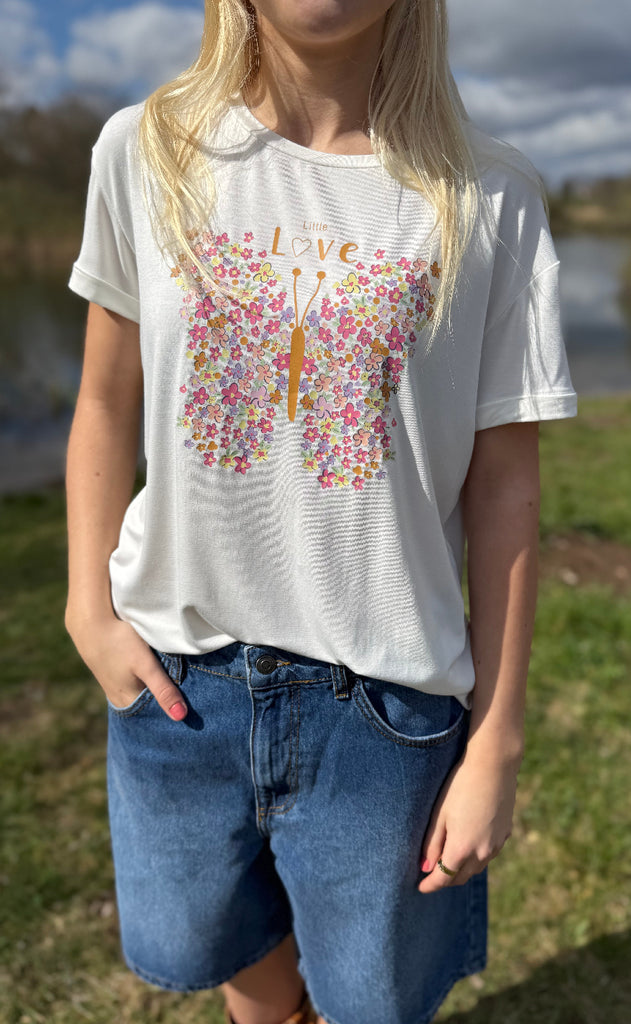Luxzuz T-shirt - Love - Cream