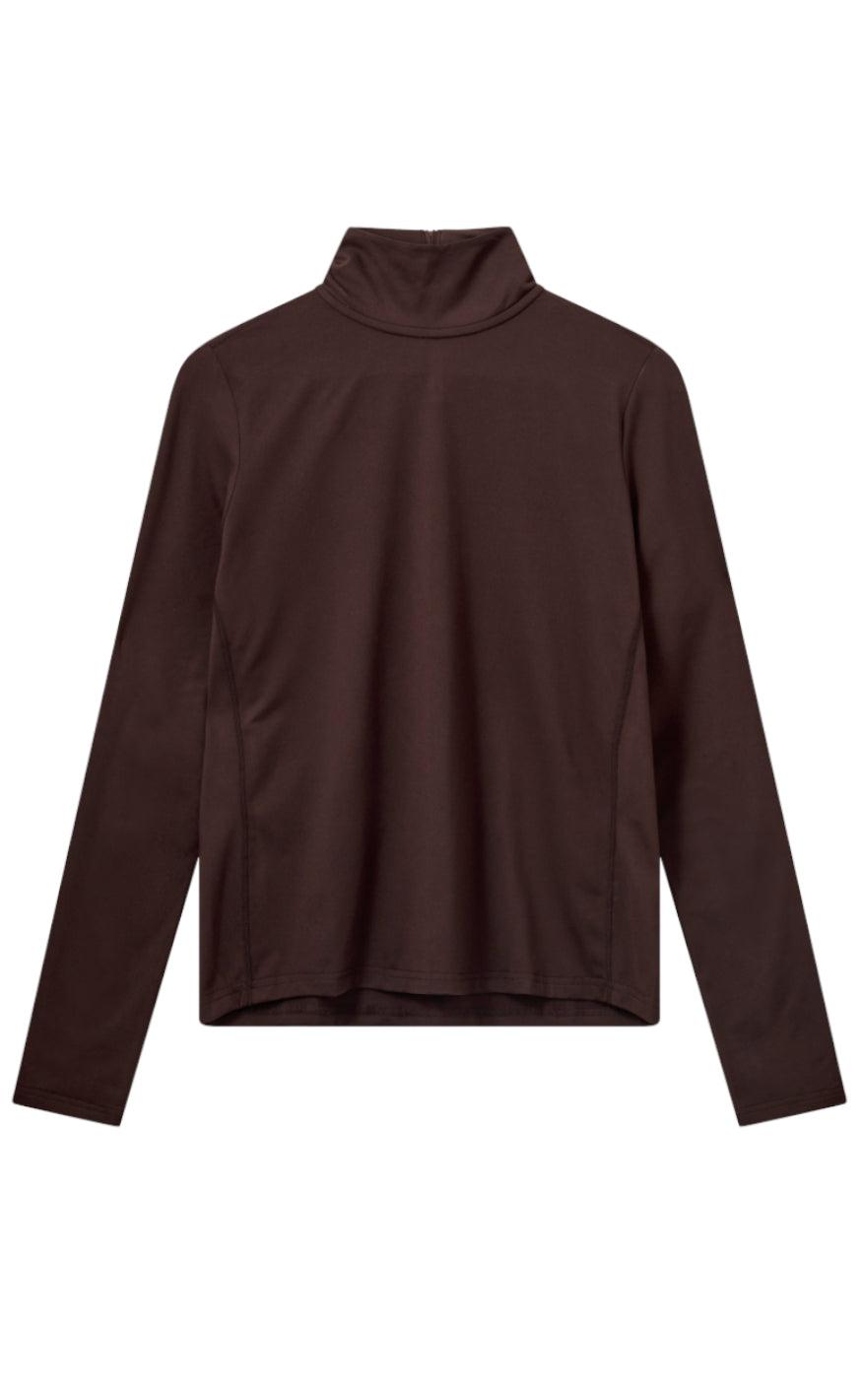 MKxH2O Bluse - High Neck - Dark Brown