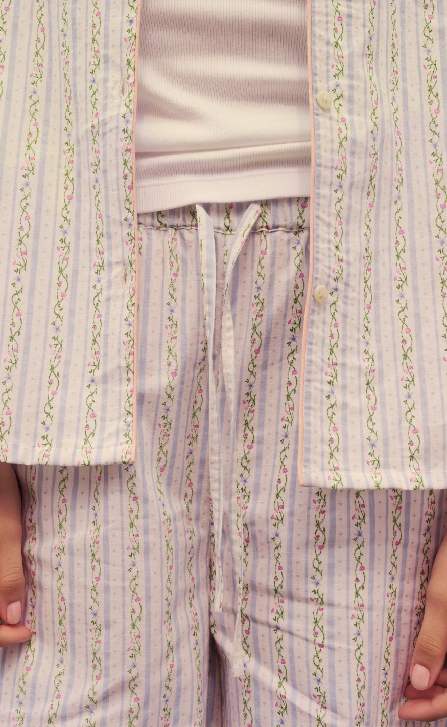 Maanesten Bukser - Heather - Summer Stripe Blue