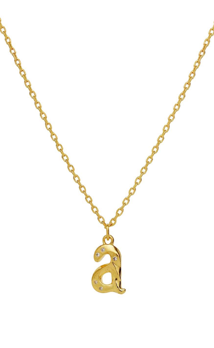 Maanesten Halskæde - A Alphabet - Gold Colour