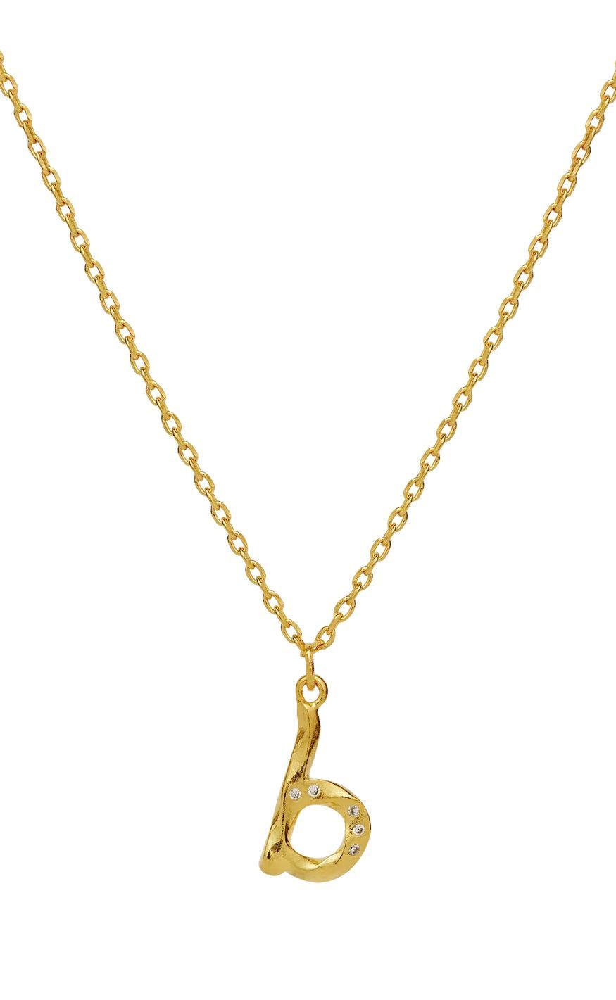 Maanesten Halskæde - B Alphabet - Gold Colour