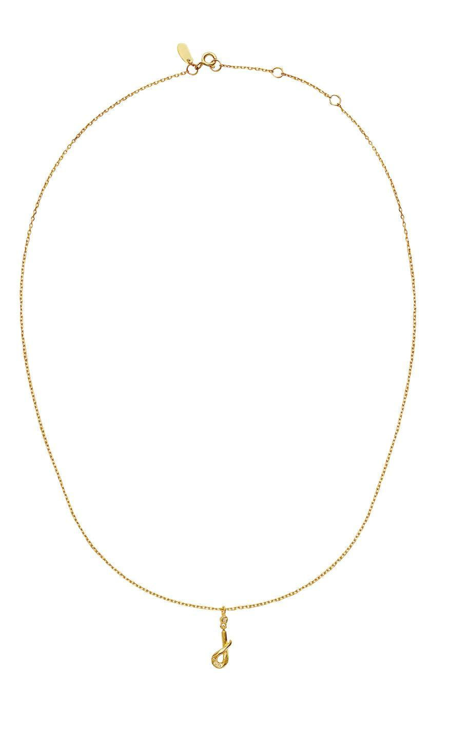 Maanesten Halskæde - J Alphabet - Gold Colour