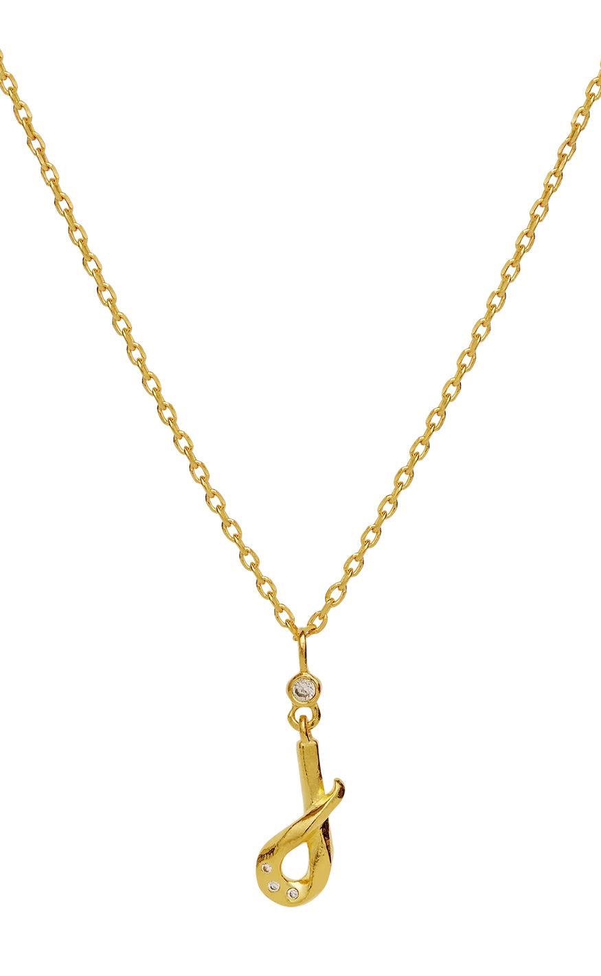 Maanesten Halskæde - J Alphabet - Gold Colour