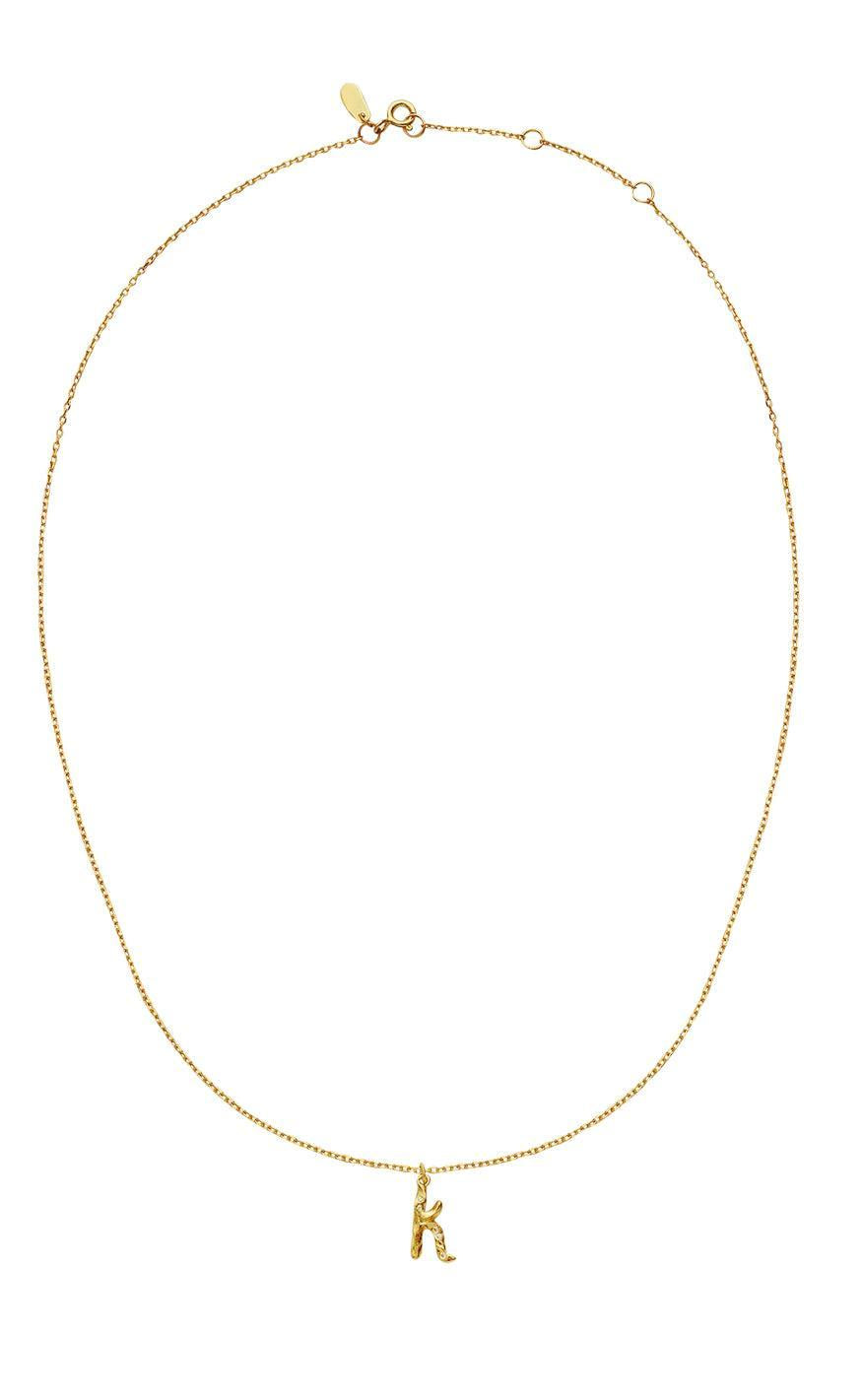 Maanesten Halskæde - K Alphabet - Gold Colour