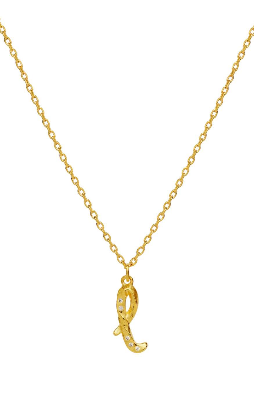 Maanesten Halskæde - L Alphabet - Gold Colour