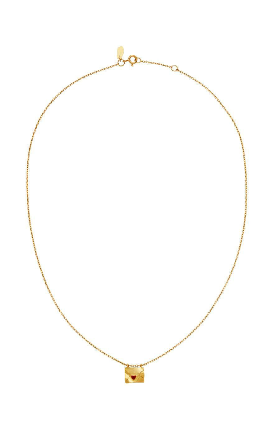 Maanesten Halskæde - With Love - Gold Colour