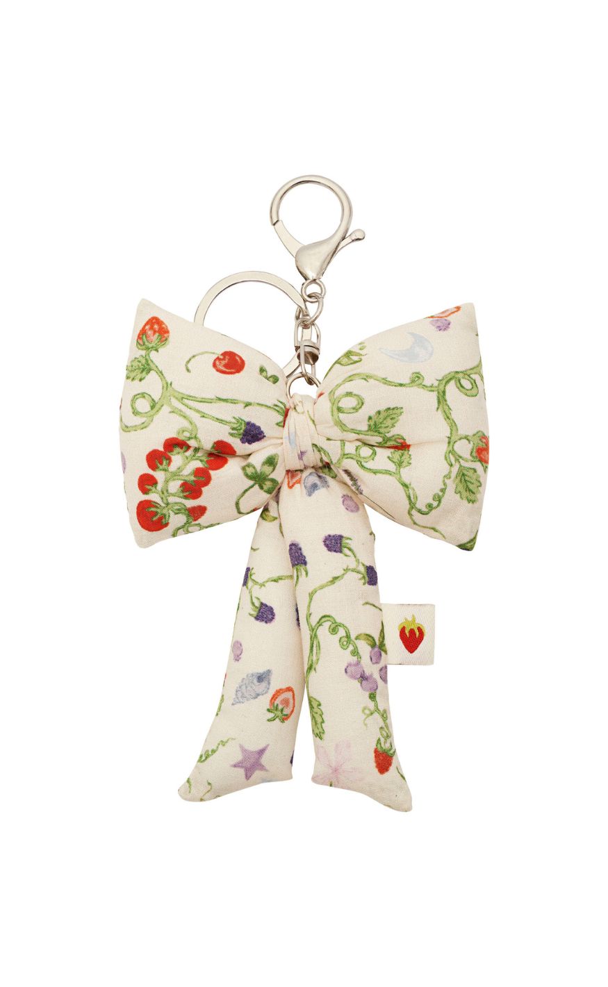 Maanesten Nøglering - Fabric Bow - Garden Magic Ivory