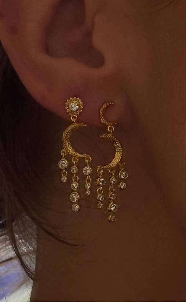 Maanesten Øreringe - Astrea Twinkle - Gold Colour