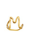 Maanesten Ring - M Alphabet - Gold Colour