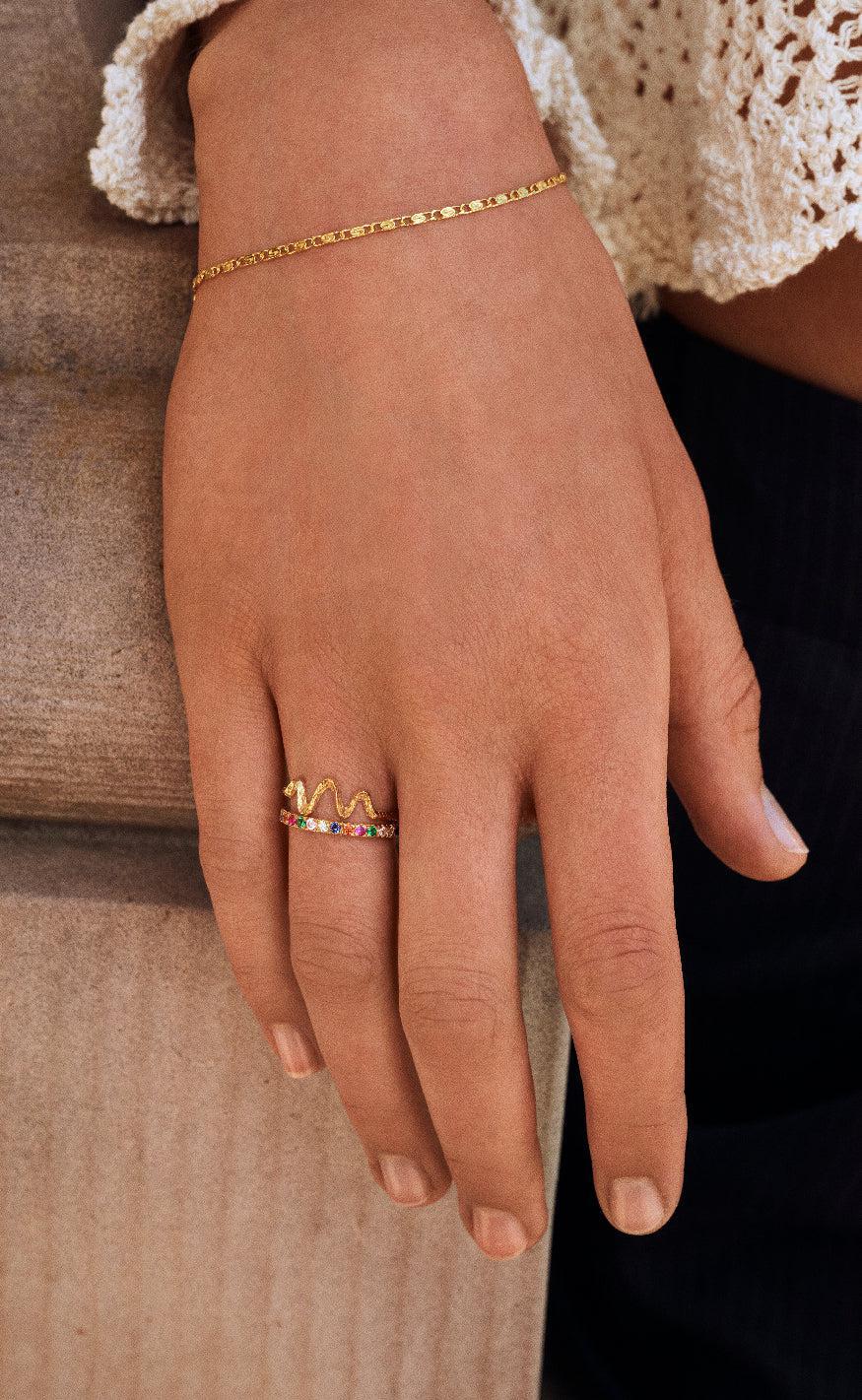 Maanesten Ring - Sonar - Gold Colour
