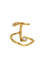 Maanesten Ring - T Alphabet - Gold Colour