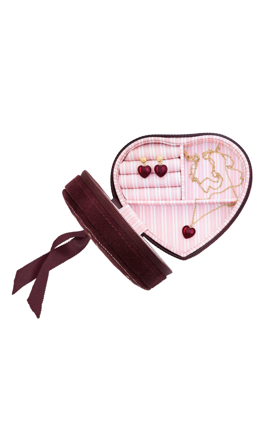 Maanesten Smykkeskrin - Heart - Maroon